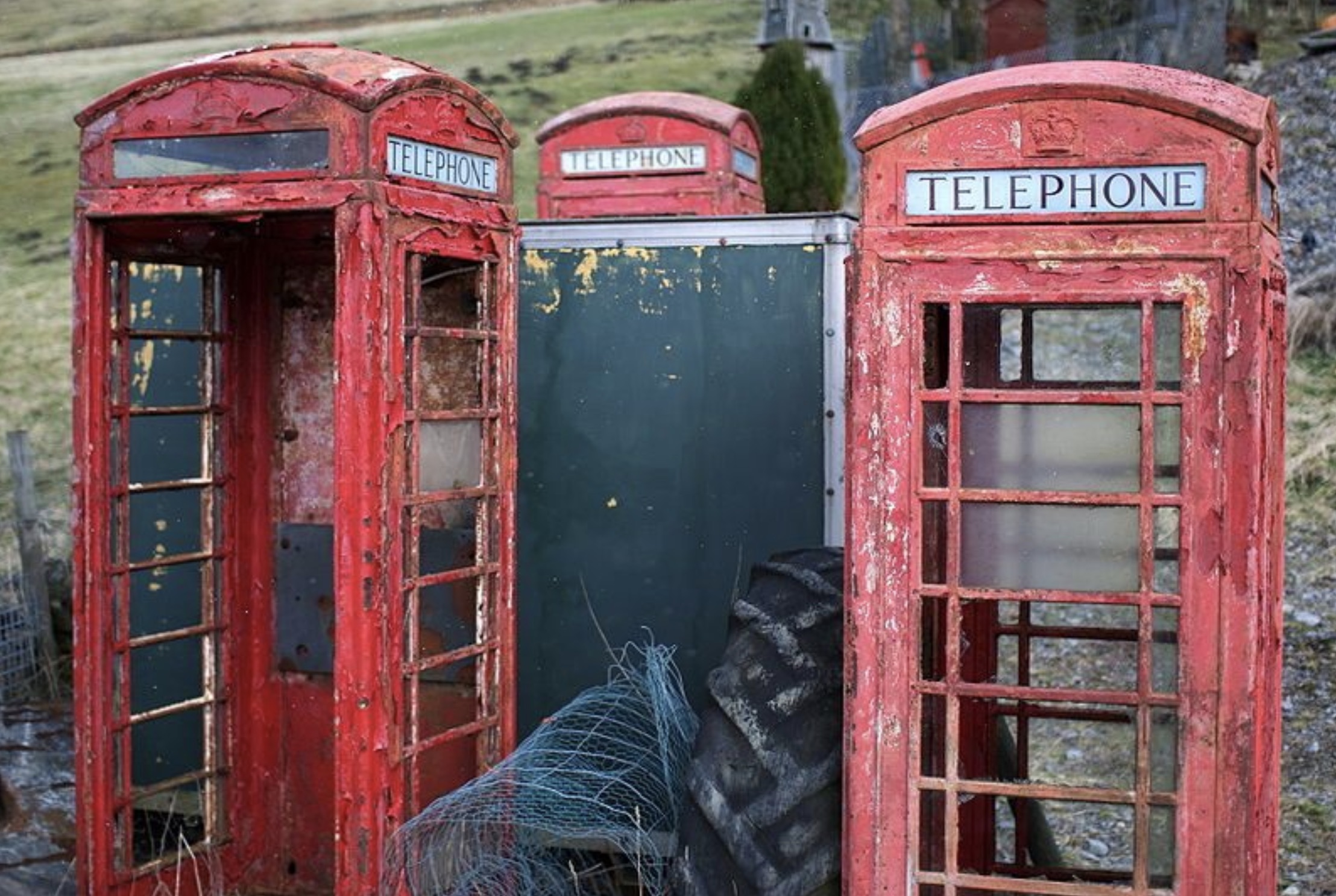 telephone box rusted - Telephone Telephone Telephone